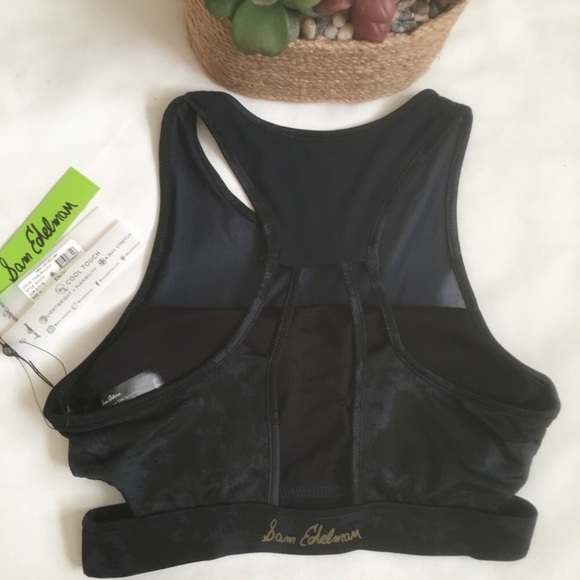 Sam Edelman Mesh High Neck Bra Blue Cloud - Picture 3 of 8